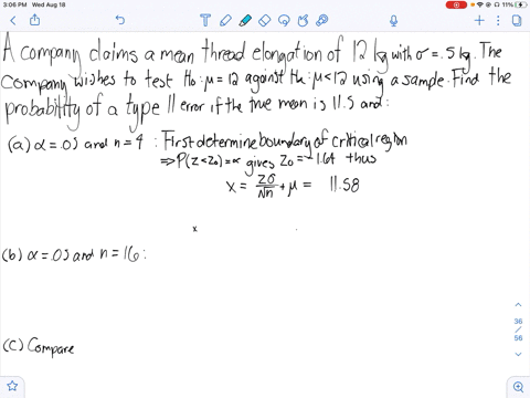 in-exercise-9-5-calculate-the-probability-of-a-type-ii-error-if-the-true-mean-elongation-is-115-kilo