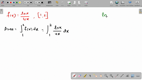 find-the-area-of-the-region-under-the-graph-of-f-on-mathrma-mathrmb-fxfracln-x4-x-12