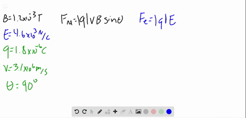 a-magnetic-field-has-a-magnitude-of-12-times-10-3-mathrmt-and-an-electric-field-has-a-magnitude-of-4