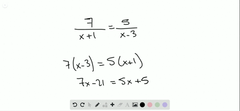 solve-the-equation-by-cross-multiplying-check-your-solutions-frac7x1frac5x-3