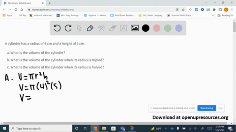 a-cylinder-has-a-radius-of-4-mathrmcm-and-a-height-of-5-mathrmcm-a-what-is-the-volume-of-the-cylinde