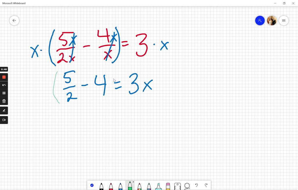 the value of x in the equation x 5=12 is