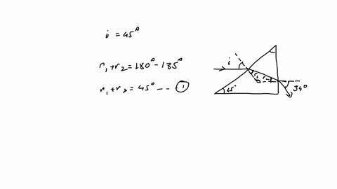 a-horizontal-beam-of-light-enters-a-45-90-45-prism-at-the-center-of-its-long-side-as-shown-in-figure