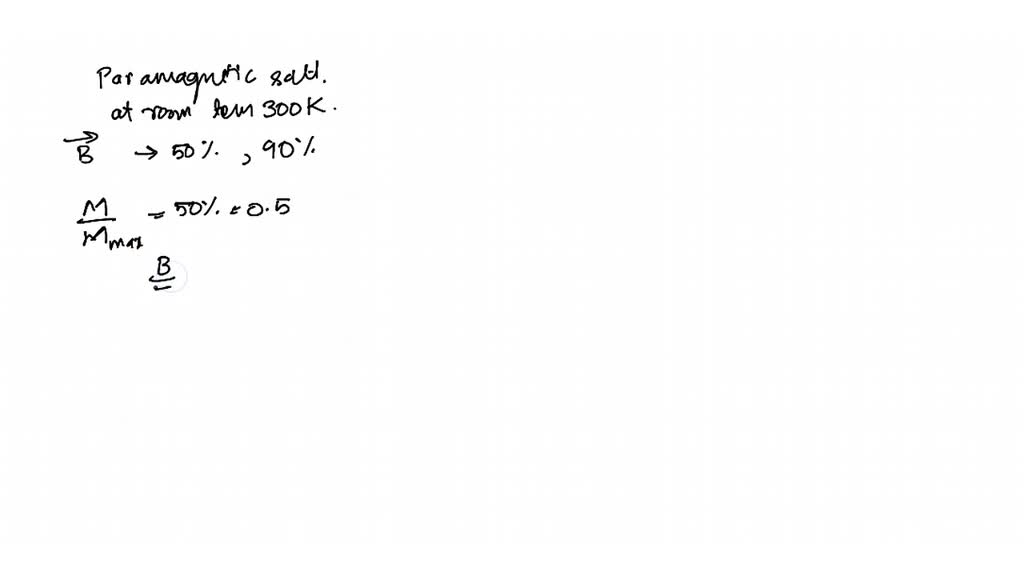 SOLVED: A sample of the paramagnetic salt to which the magnetization ...