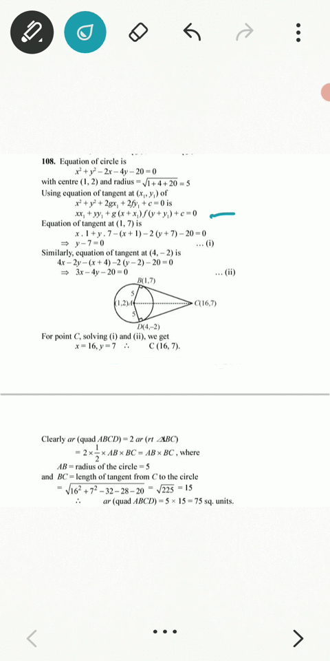 let-a-be-the-centre-of-the-circle-x2y2-2-x-4-y-200-suppose-that-the-tangents-at-the-points-b17-and-2