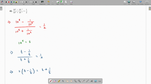 solve-for-x-algebraically-frac10x-10-x10x10-xfrac12