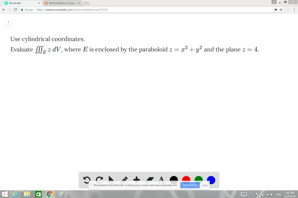 Solved Use Cylindrical Coordinates Evaluate Iiint E Z Dv Where E Is Enclosed By The Paraboloid Z X 2 Y 2 And The Plane Z 4