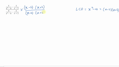 simplify-if-possible-use-a-second-method-or-evaluation-as-a-check-fracfrac5x2-4-frac3x-2frac4x2-4-fr
