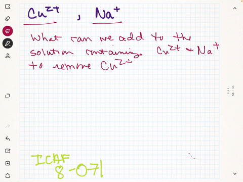 suppose-you-have-an-aqueous-solution-containing-mathrmcu2-ions-and-mathrmna-ions-what-could-you-add-