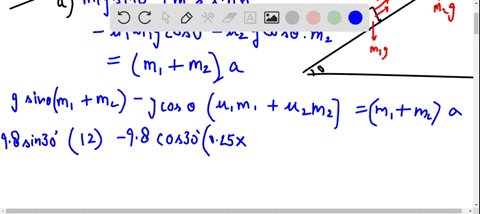 two-blocks-with-masses-400-mathrmkg-and-800-mathrmkg-are-connected-by-a-string-and-slide-down-a-30-2