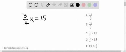 which-expressions-are-solutions-to-the-equation-frac34-x15-select-all-that-apply-a-frac15frac34-b-fr