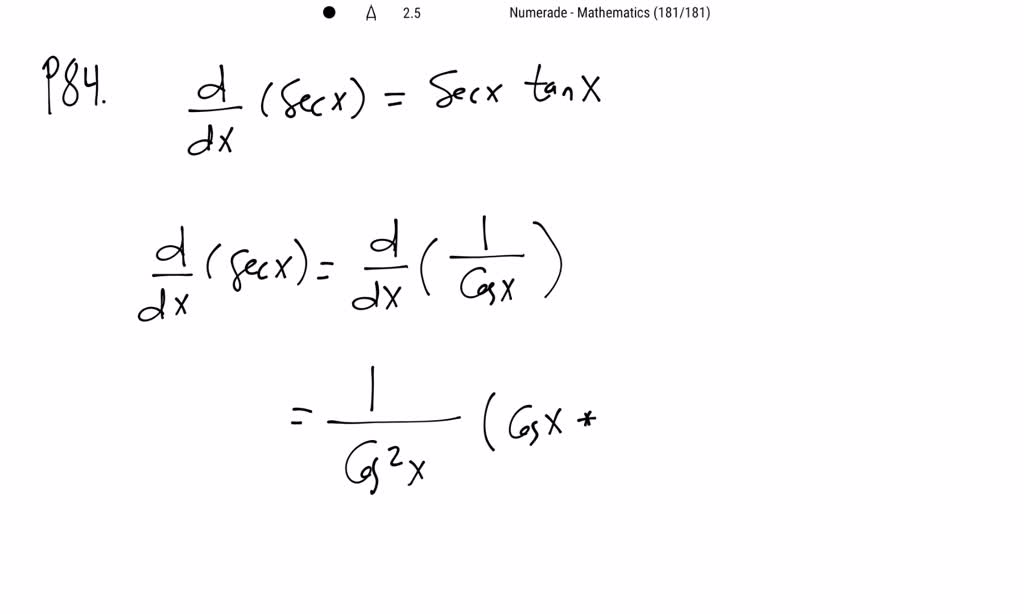 SOLVEDUse the quotient rule and the derivative of the cosine function