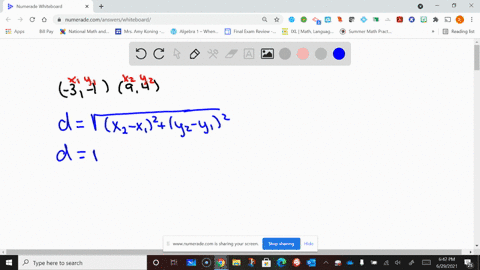 SOLVED:The points (-3,-1) and (9,4) are the endpoints of the diameter ...