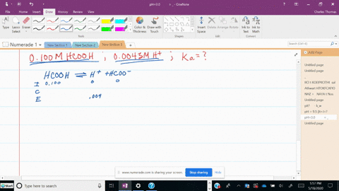 the-hydronium-ion-concentration-in-a-0100-m-solution-of-formic-acid-is-00043-mathrmm-calculate-k_a-f