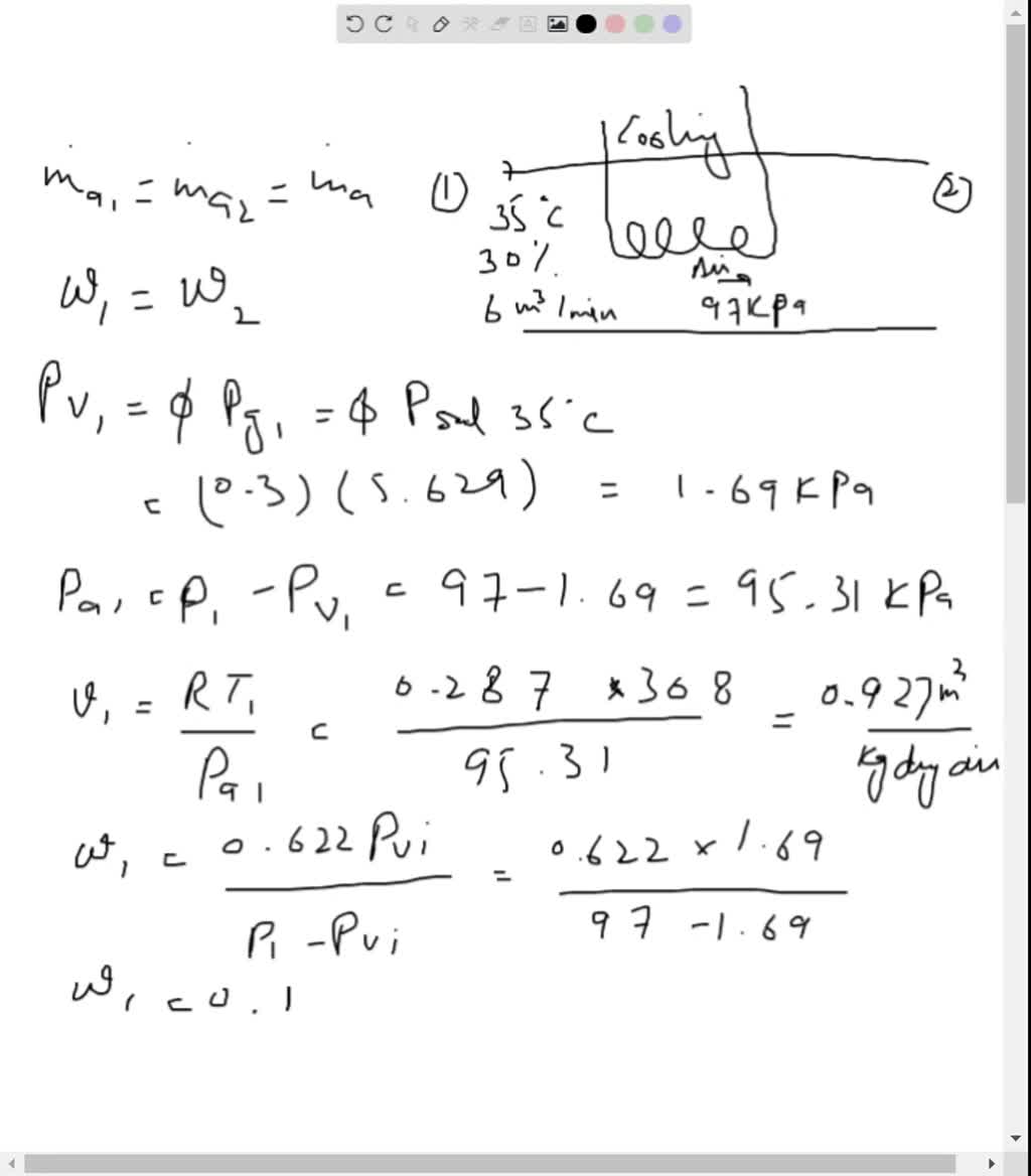 solved-air-enters-a-cooling-section-at-97-kpa-35-c-and-30-numerade