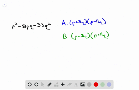 choose-the-correct-factored-form-for-each-expression-p2-8-p-q-33-q2-quad-text-a-p3-qp-11-q-quad-text