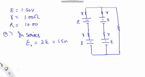 SOLVED:Consider the circuit shown below. Each battery has an emf of 1. ...