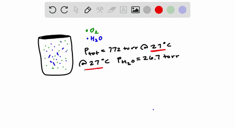 a-sample-of-oxygen-gas-is-saturated-with-water-vapor-at-27circ-mathrmc-the-total-pressure-of-the-mix