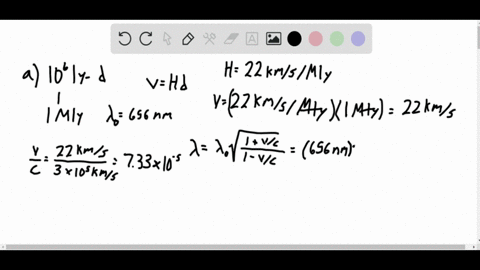 ⏩SOLVED:(II) Estimate the observed wavelength for the 656-nm line in ...