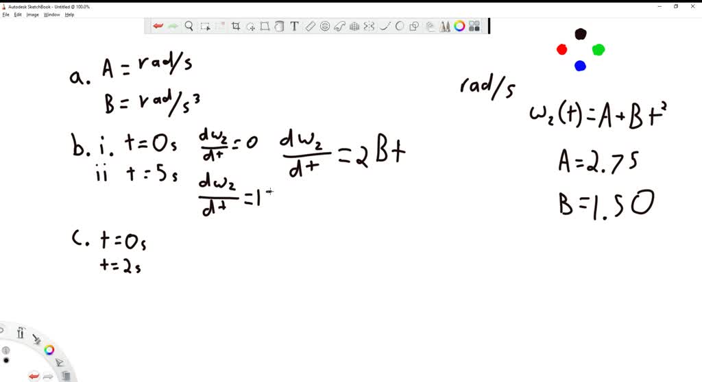 SOLVED: The Angular Velocity Of A Flywheel Obeys The Equation ω2(t)=A+B ...