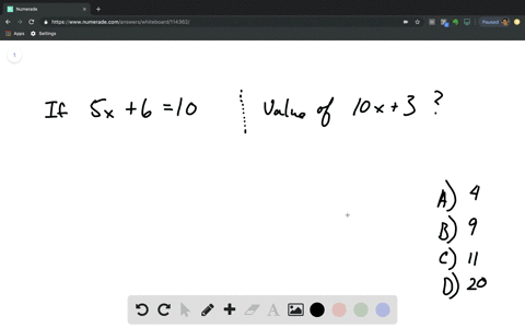 if-5-x610-what-is-the-value-of-10-x3-beginarrayltext-a-4-text-b-9-text-c-11-text-d-20endarray
