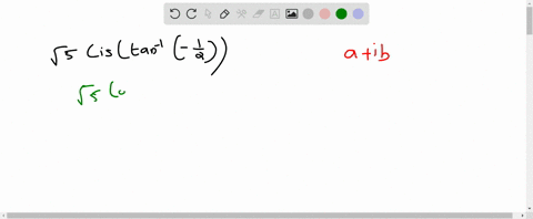 express-in-the-form-ab-i-where-a-and-b-are-real-numbers-sqrt5-operatornamecislefttan-1left-frac12r-2