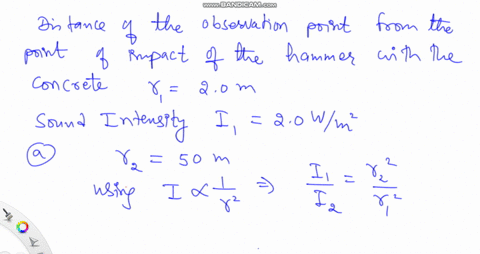 the-sound-intensity-from-a-jack-hammer-breaking-concrete-is-20-mathrmw-mathrmm2-at-a-distance-of-2-3