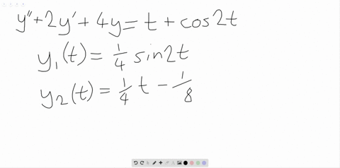 given-that-y_1t1-4-sin-2-t-is-a-solution-to-yprime-prime2-yprime4-ycos-2-t-and-that-y_2tt-4-1-8-is-a