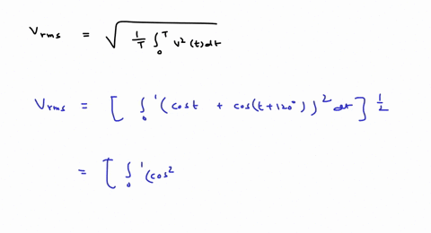 find-the-rms-value-of-the-voltage-defined-by-the-expression-vtcos-tcos-leftt120circright-mathrmv