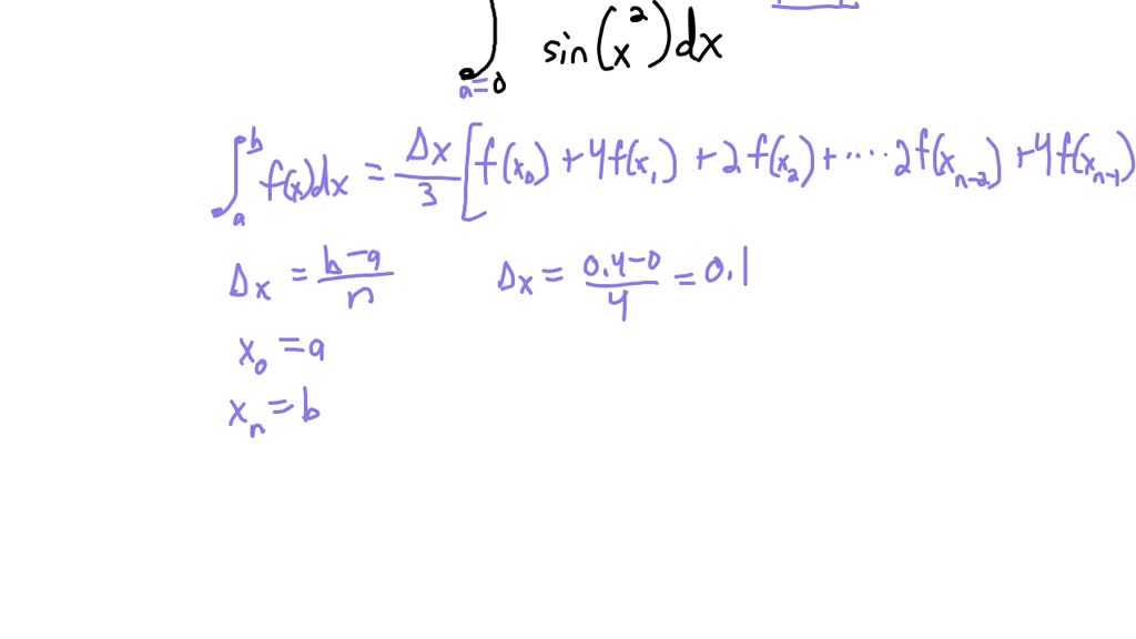 Solved Approximate The Definite Integral Using Simpson S Rule With The Specified Number Of