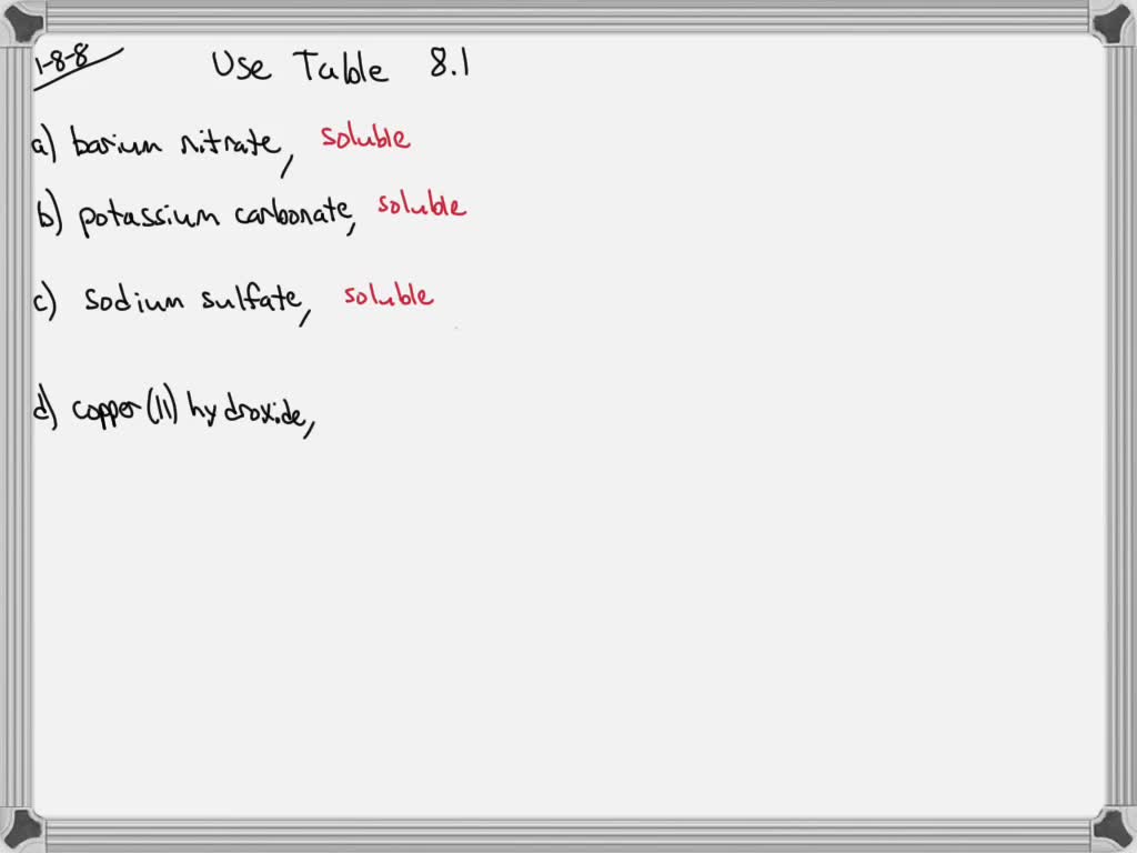 SOLVEDOn the basis of the general solubility rules given in Table 8.1