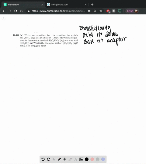 a-write-an-equation-for-the-reaction-in-which-mathrmh_2-mathrmc_6-mathrmh_7-mathrmo_5-a-q-acts-as-a-