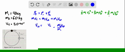 two-masses-of-60-mathrmkg-and-40-mathrmkg-are-constrained-to-move-on-a-frictionless-horizontal-ring-