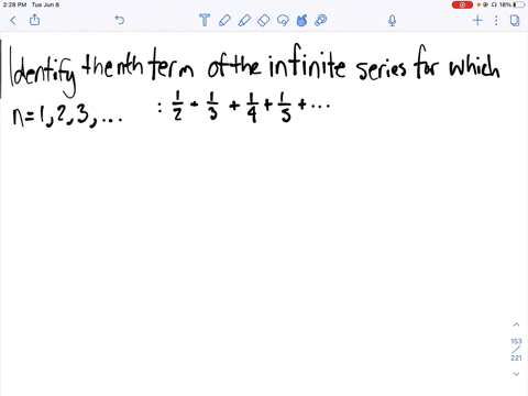 find-the-nth-term-of-the-given-infinite-series-for-which-n123-ldots-frac12frac13frac14frac15cdots-2