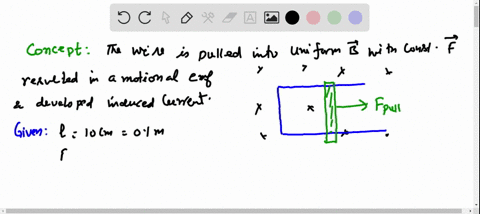 a-i0-cm-long-wire-is-pulled-along-a-u-shaped-conducting-rail-in-a-perpendicular-magnetic-field-the-t