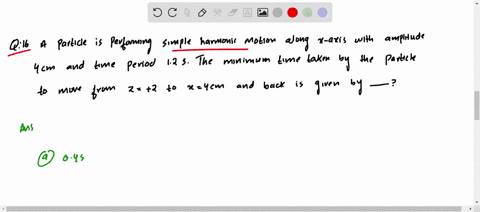 a-particle-is-performing-simple-harmonic-motion-along-x-axis-with-amplitude-4-mathrmcm-and-time-peri