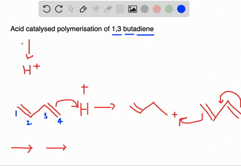 SOLVED:Show the mechanism of the acid-catalyzed polymerization of 1,3 ...