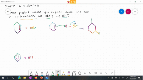 what-product-would-you-expect-from-reaction-of-cyclohexene-with-hbr-with-hcl-equation-cant-copy
