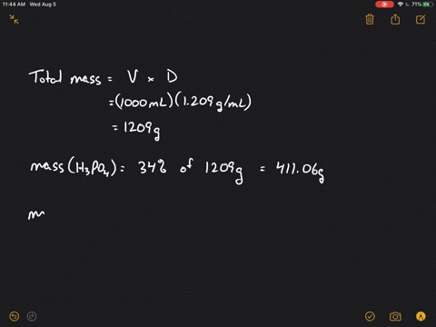 an-aqueous-solution-is-340-mathrmh_3-mathrmpo_4-by-mass-and-has-a-density-of-1209-mathrmg-mathrmml-2