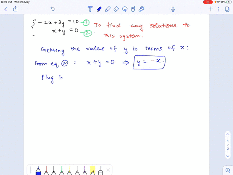 solve-the-system-of-linear-equations-and-check-any-solutions-algebraically-leftbeginaligned-2-x3-y-1