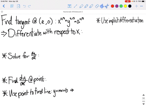 find-the-equations-of-the-tangent-lines-to-the-following-curves-at-the-indicated-points-x2-3y2-3a2-5