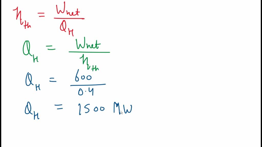 Solved A 600 Mw Steam Power Plant Which Is Cooled By A