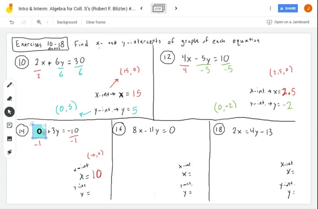 SOLVED:Find the x -intercept and the y -intercept of the graph of each ...