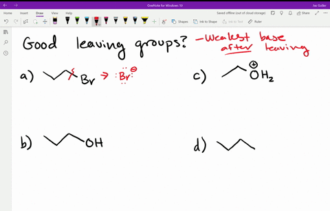 which-molecules-contain-good-leaving-groups