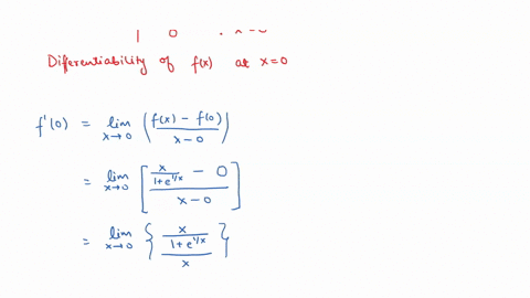 check-the-differentiability-of-the-function-fxleftbeginarrayllfracx1efrac1x-x-neq-0-0-x0endarrayrigh