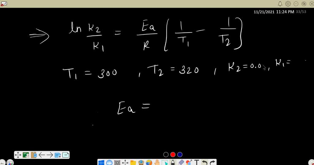 SOLVED: A first order reaction is 50 % complete in 30 minutes at 27^∘ C ...