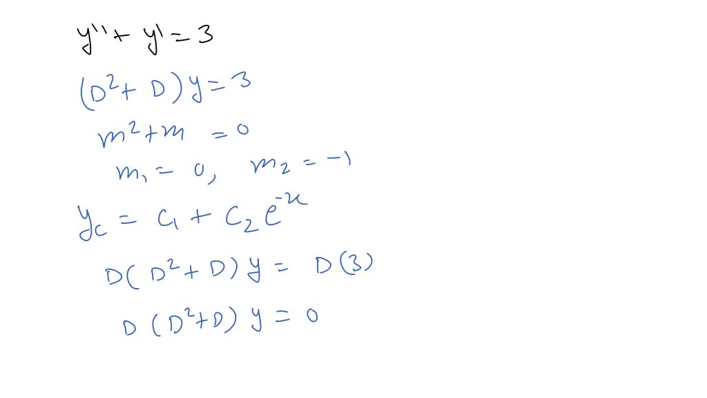 SOLVED Solve the given differential equation by undetermined
