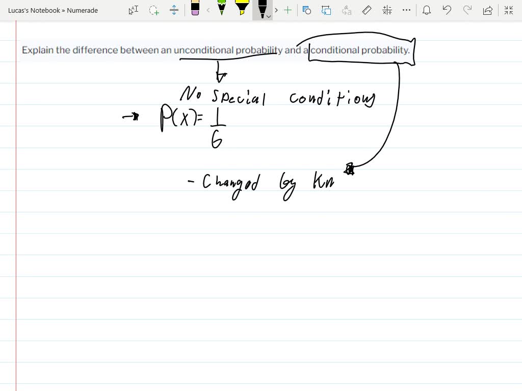 SOLVED:Explain the difference between an unconditional probability and ...
