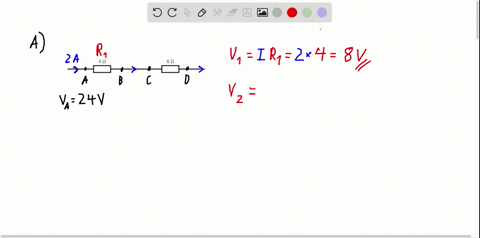 look-at-figure-412-the-potential-at-point-a-is-24-mathrmv-and-a-current-of-2-mathrma-flows-in-the-wi