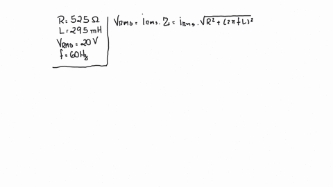 a-525-omega-resistor-and-a-295-mathrmmh-inductor-are-connected-in-series-with-an-ac-generator-with-a